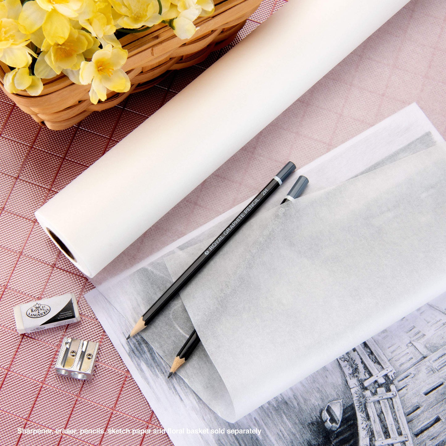 Bee Paper White Sketch and Trace Roll, 18-Inch by 20-Yards