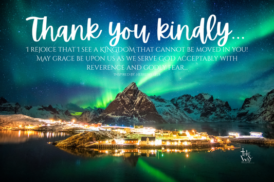 HEB 12:27-29 ThankYOU Postcard
