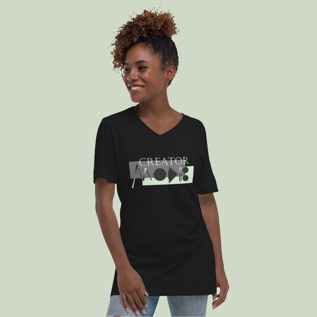 'CreatorMODE' Unisex Short Sleeve V-Neck T-Shirt